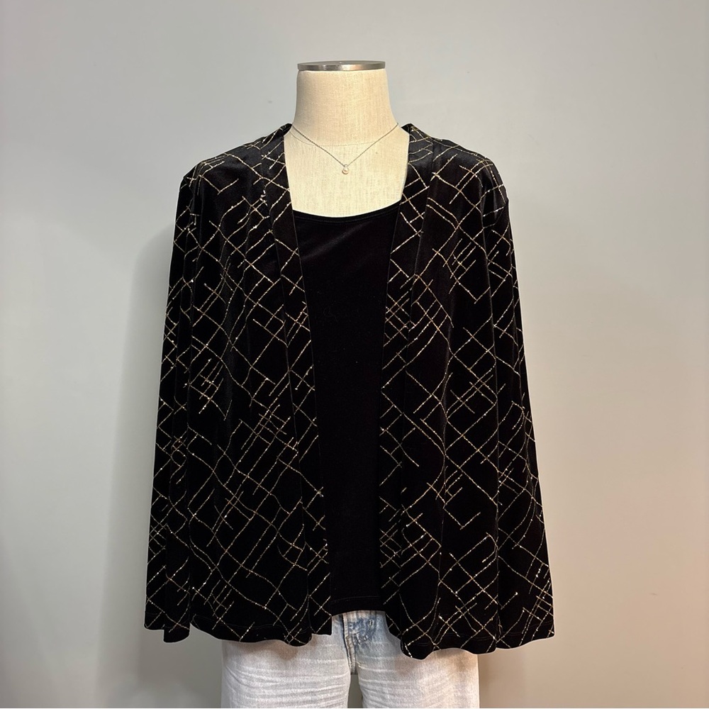 Elementz Black and Gold Patterned Jacket
